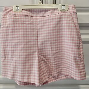 Chic Pink Gingham High Waist Women's Shorts